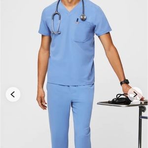 Figs L Ceil Blue Scrub Set